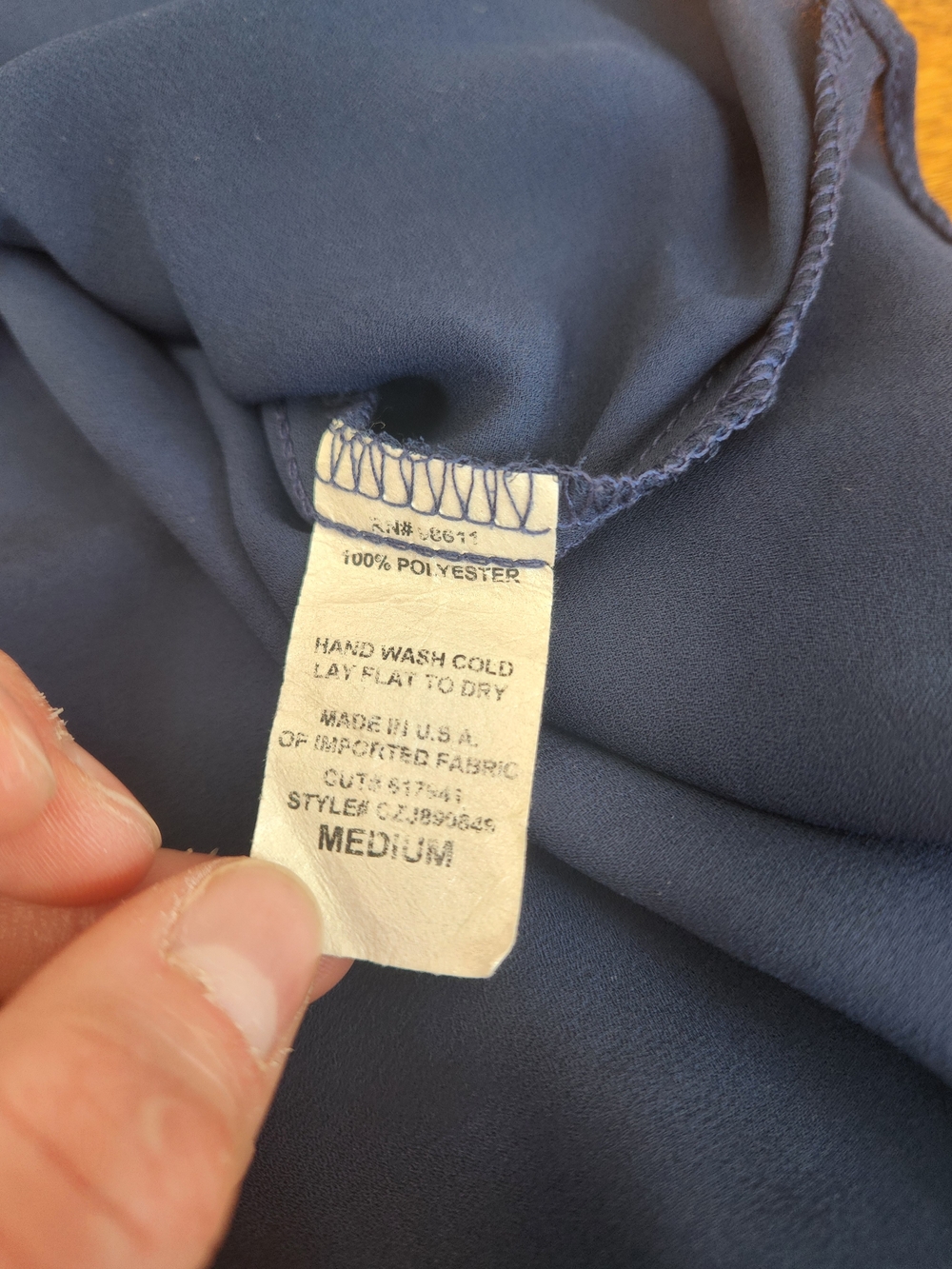 Eight Sixty Navy Colorful Spaghetti Strap Dress Size Medium GUC - Picture 3 of 4